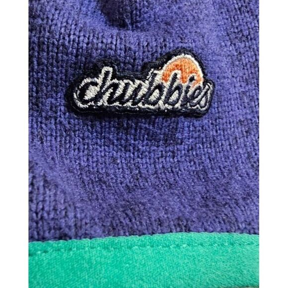 Chubbies Mens M Vintage 90's 1/4 T Snap Pullover Sweater Blue Teal - Picture 9 of 11